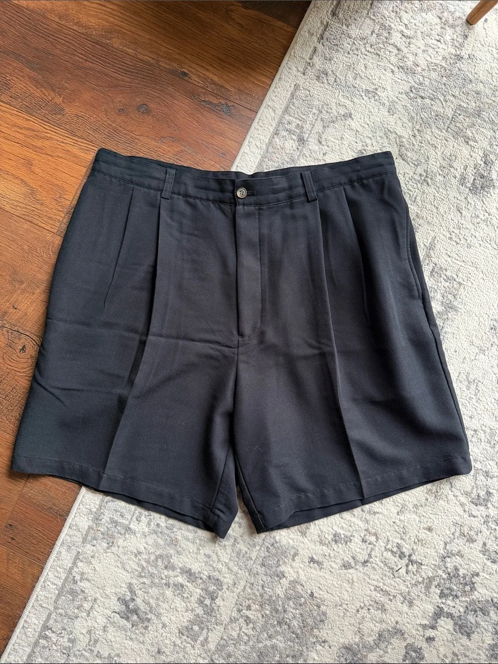 GREG NORMAN Black Pleat Shorts
